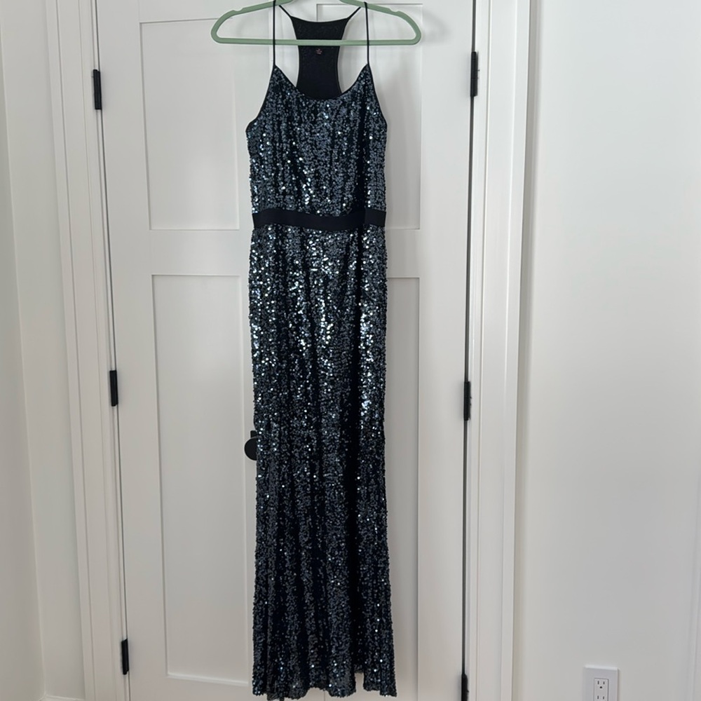 Aqua Sequined Long Dress
